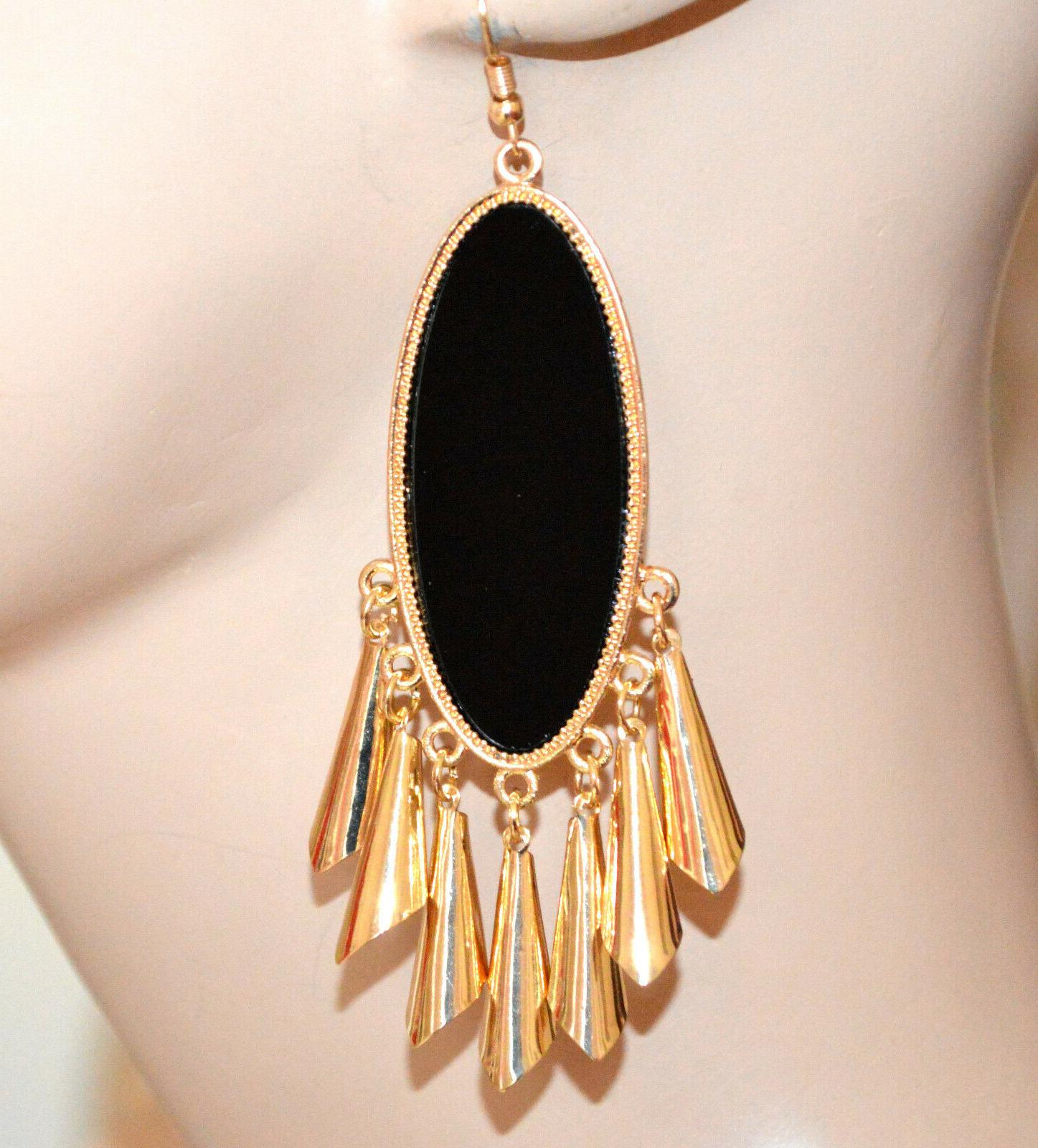 orecchini donna ovali oro neri dorati pendenti