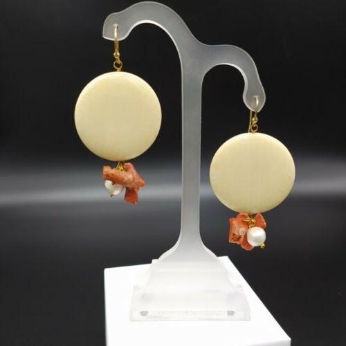 orecchini donna pasta avorio avoriolina corallo perle