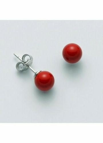 orecchini donna pasta corallo rosso argento 925