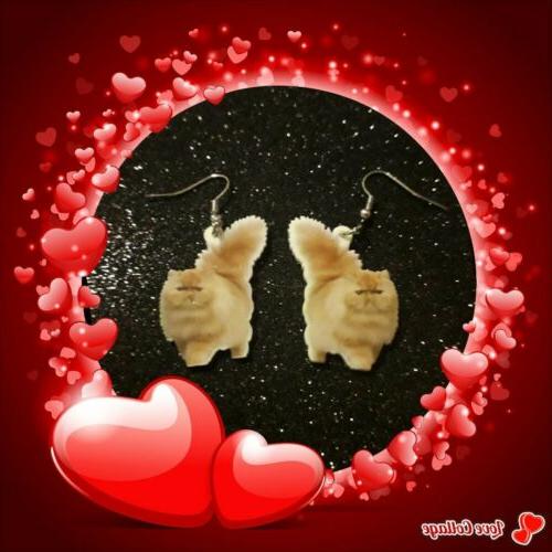 orecchini donna pendente con gatto arancione