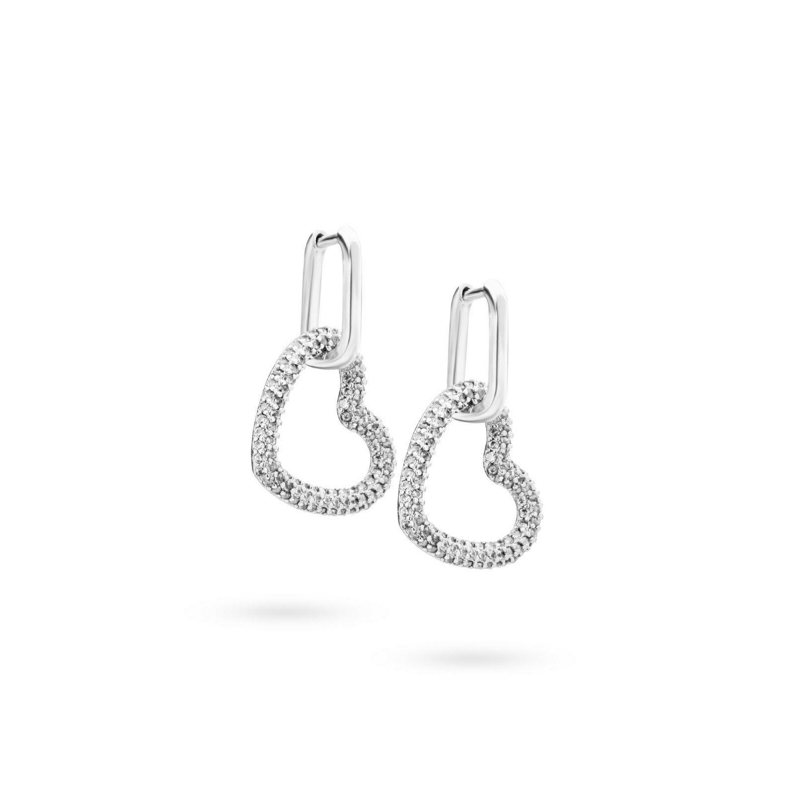 orecchini donna pendente cuore acciaio 3 versioni