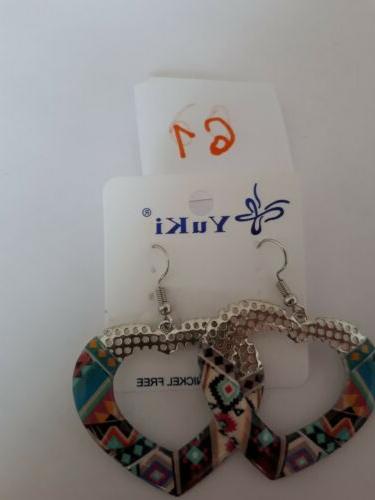 orecchini donna pendente cuore grande colorato