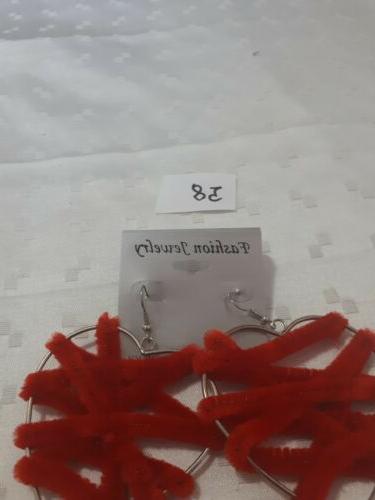 orecchini donna pendente cuore grande colore rosso