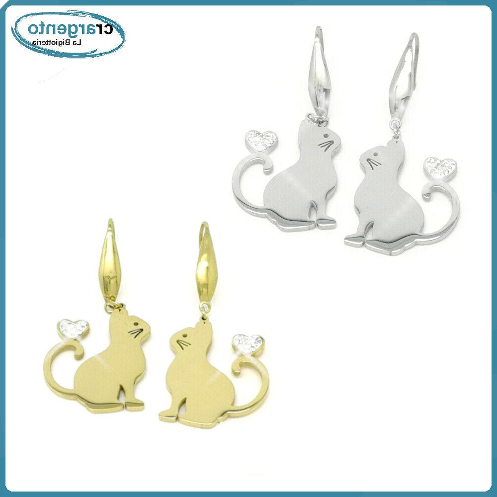 orecchini donna pendenti a monachella gatto con