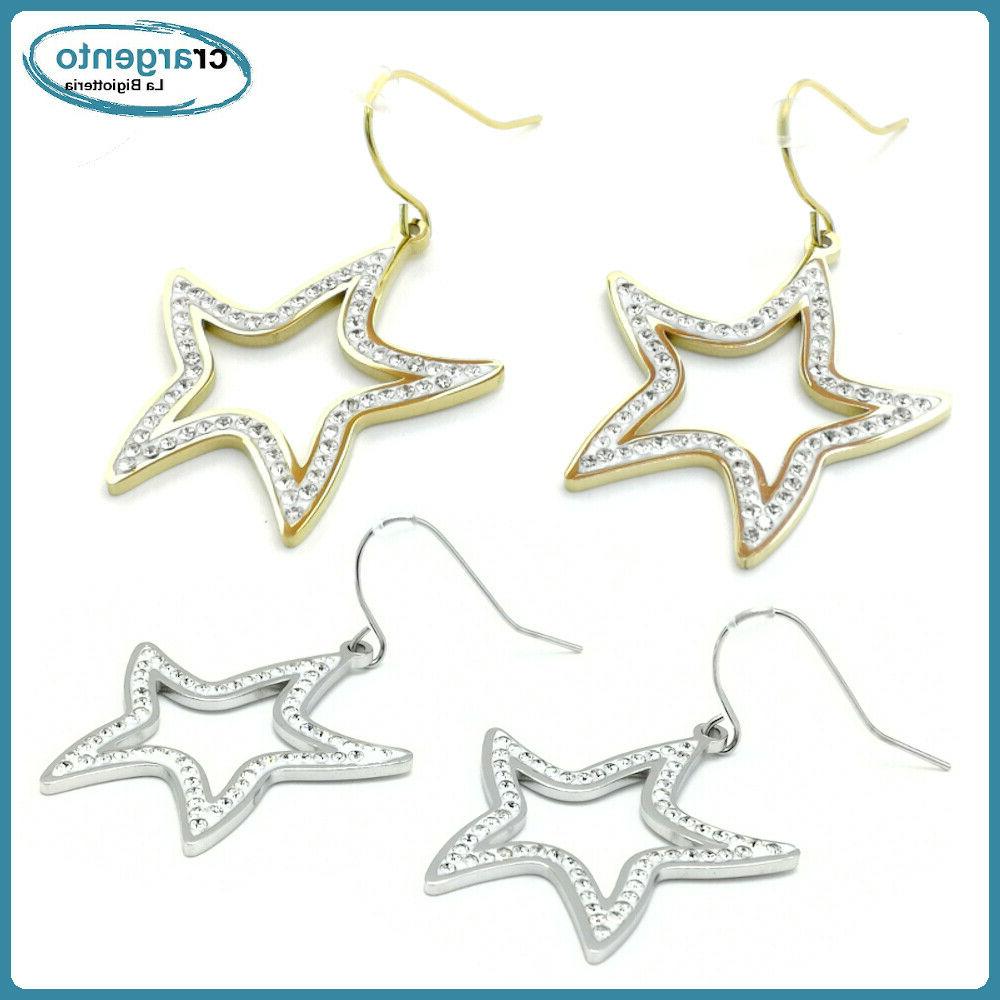 orecchini donna pendenti acciaio bigiotteria stella marina