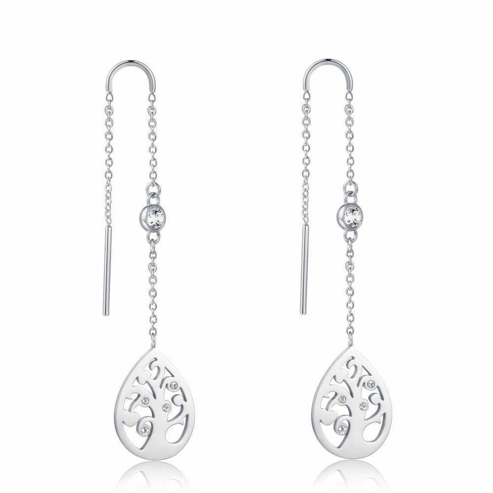 orecchini donna pendenti acciaio lunghi albero della