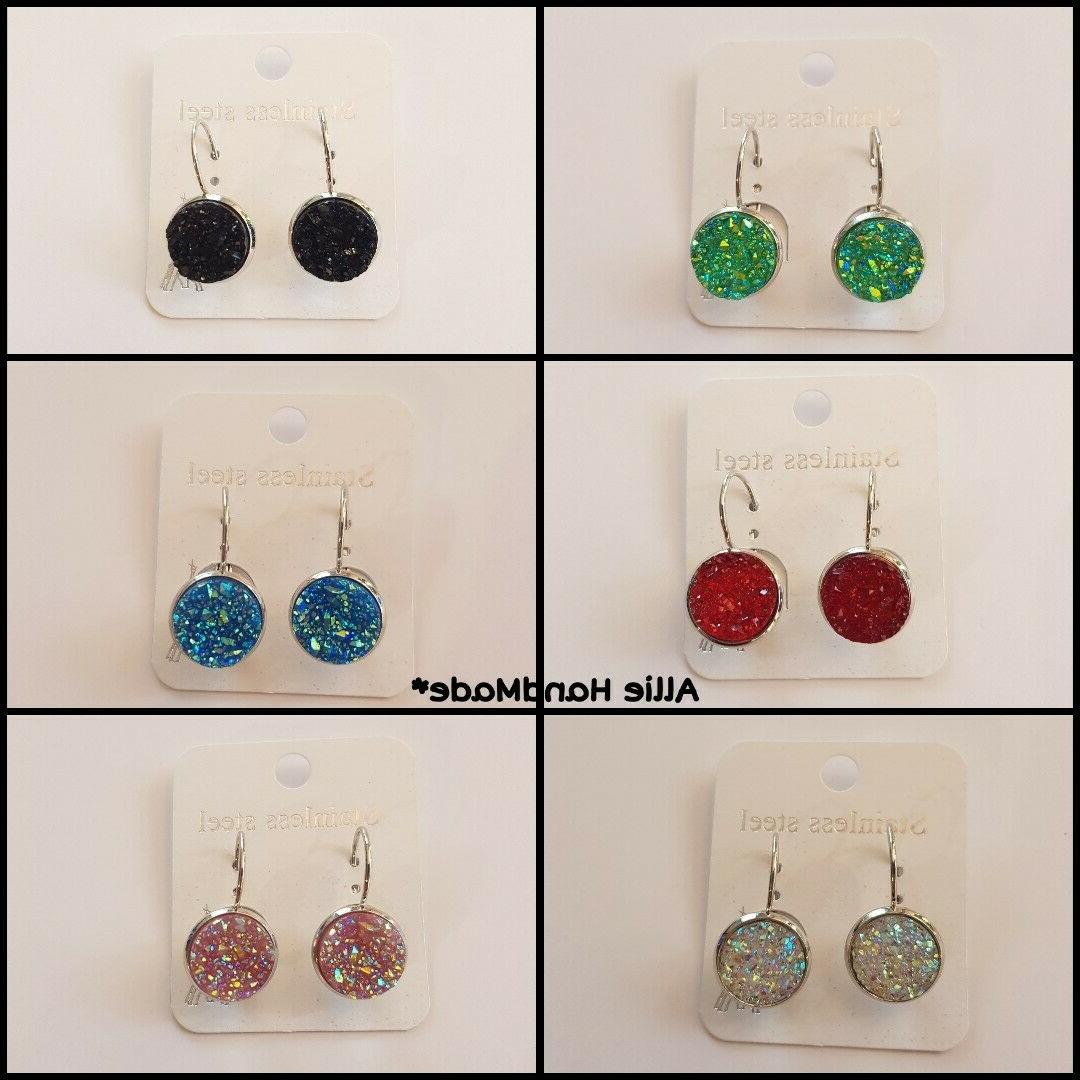 orecchini donna pendenti base argento con pietra