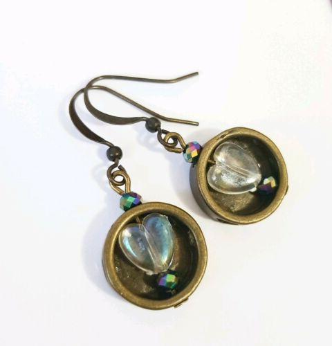 orecchini donna pendenti bianco piccoli bronzo antico