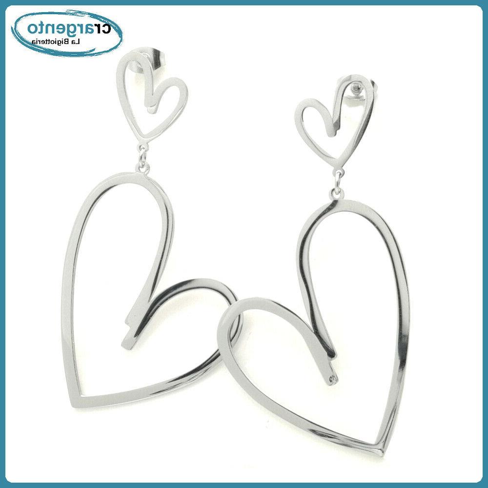 orecchini donna pendenti bigiotteria acciaio inox con