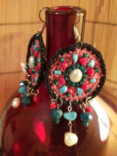 orecchini donna pendenti bigiotteria con pietre dure