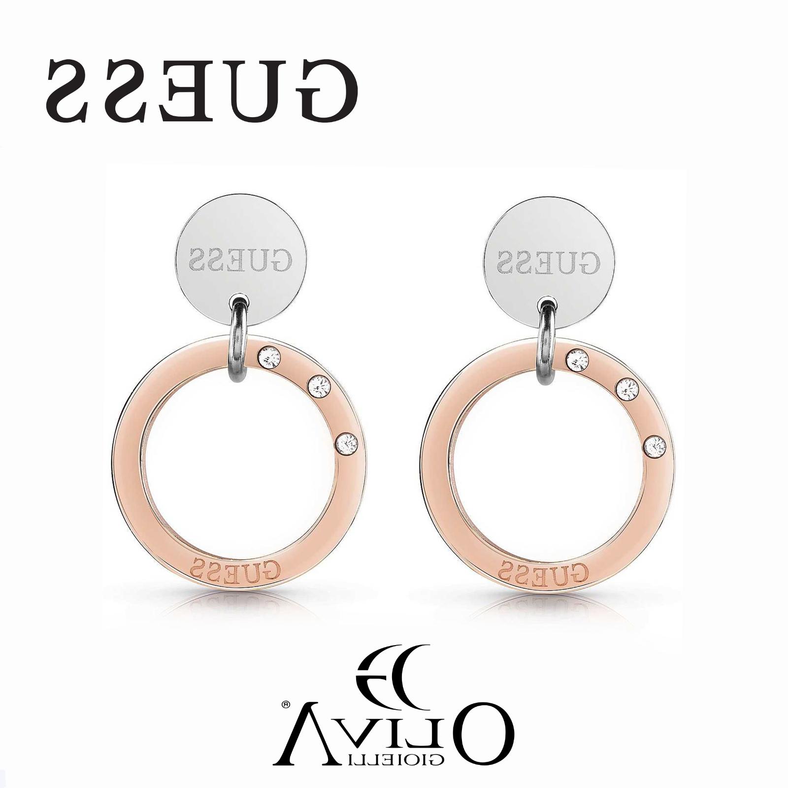 orecchini donna pendenti cerchi cristalli bianchi acciaio