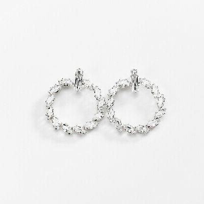 orecchini donna pendenti cerchi di zirconi ovali