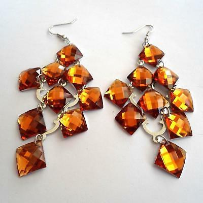 orecchini donna pendenti colore argento con quadrati