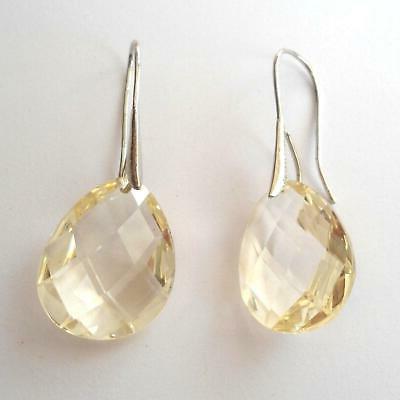 orecchini donna pendenti colore argento con topazio