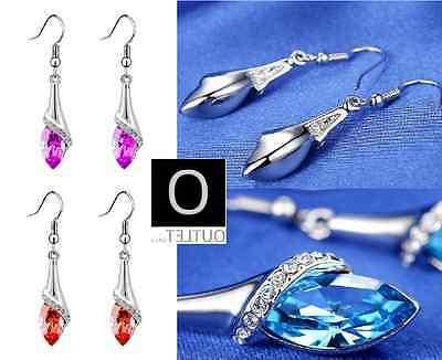 orecchini donna pendenti con cristallo colorato e