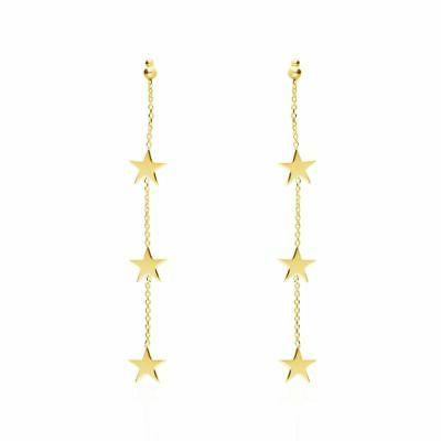 orecchini donna pendenti con stelle oro giallo