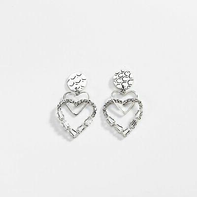 orecchini donna pendenti cuori incatenati zirconi earrings