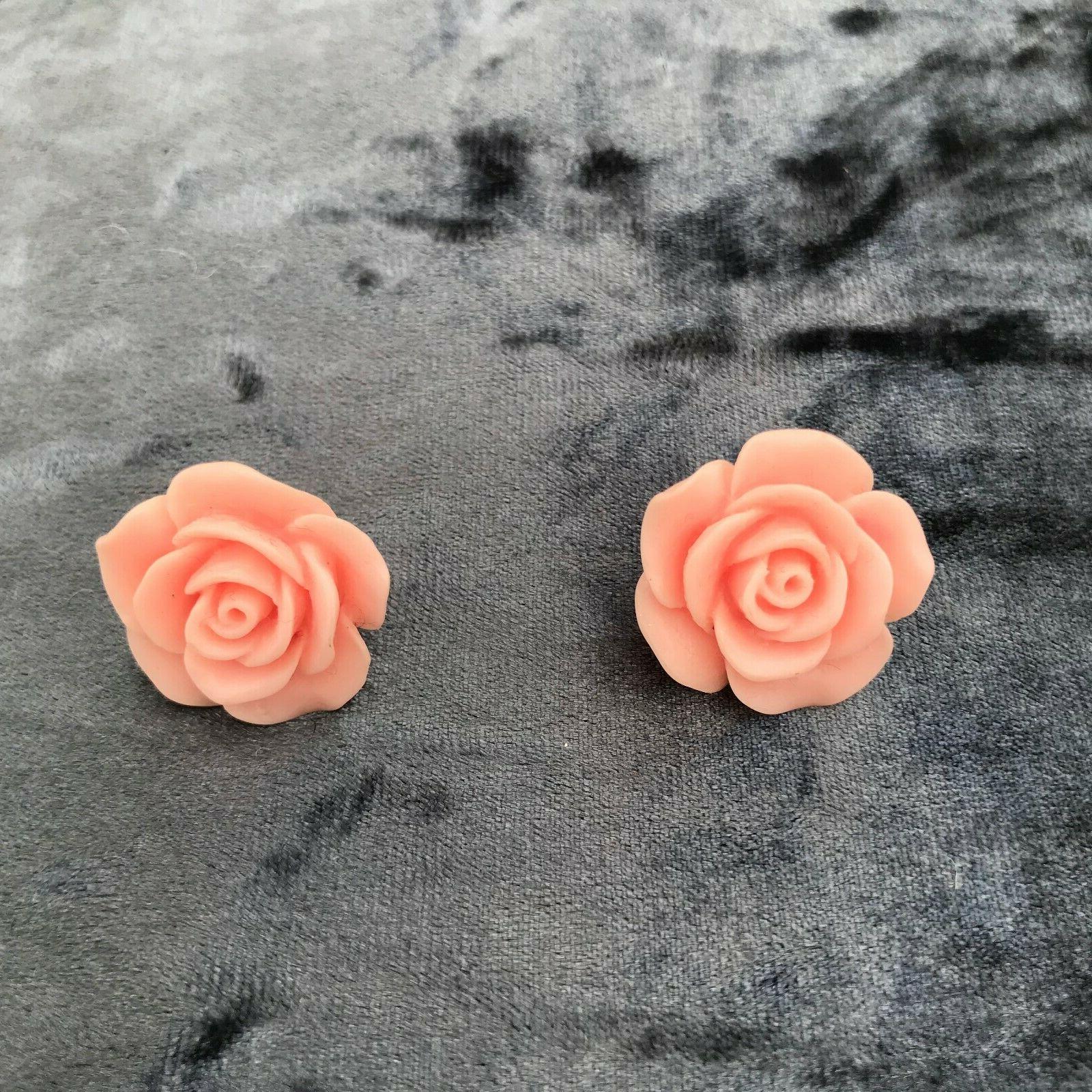 orecchini donna pendenti fiori rosa