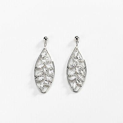 orecchini donna pendenti foglie scintillant zirconi earrings