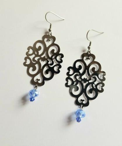 orecchini donna pendenti inox hand made filigrana