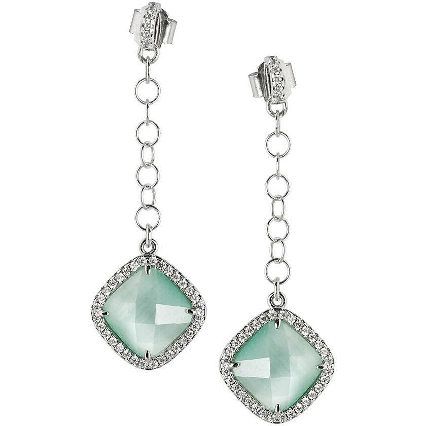 orecchini donna pendenti lunghi verde menta xor407