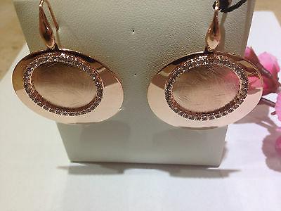 orecchini donna pendenti metallo rosato cristalli linea