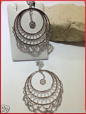 orecchini donna pendenti rodiato con cristalli collezione