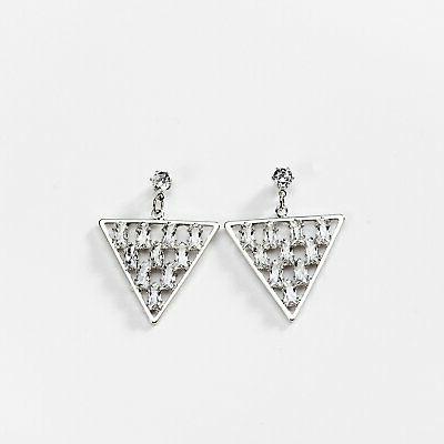 orecchini donna pendenti triangolini capovo zirconi earrings
