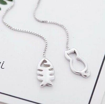 orecchini donna pesce e gatto argento 925