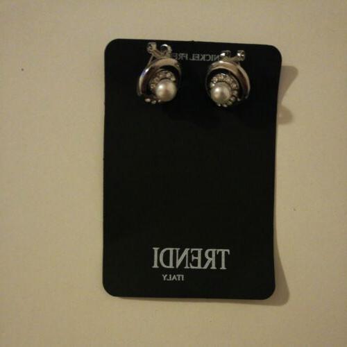 orecchini donna piccole perle metallo brillantini chic