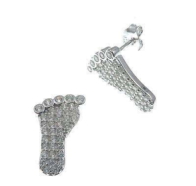 orecchini donna piedini bimbo argento 925 con