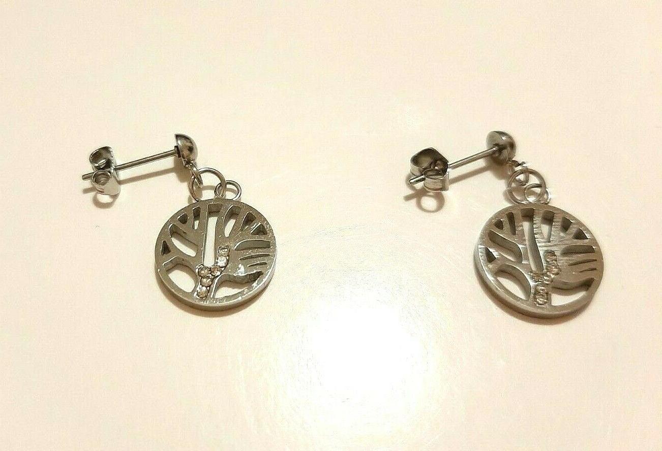 orecchini donna ragazza acciaio albero della vita