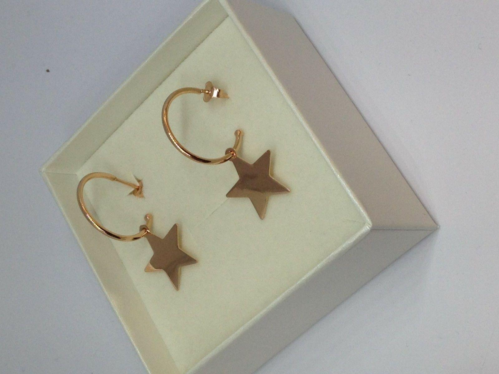 orecchini donna ragazza cerchi con stella argento