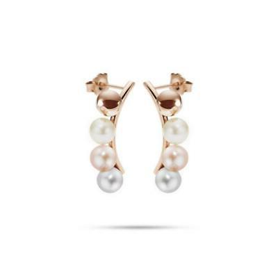 orecchini donna sadx03 acciaio oro rosa perla