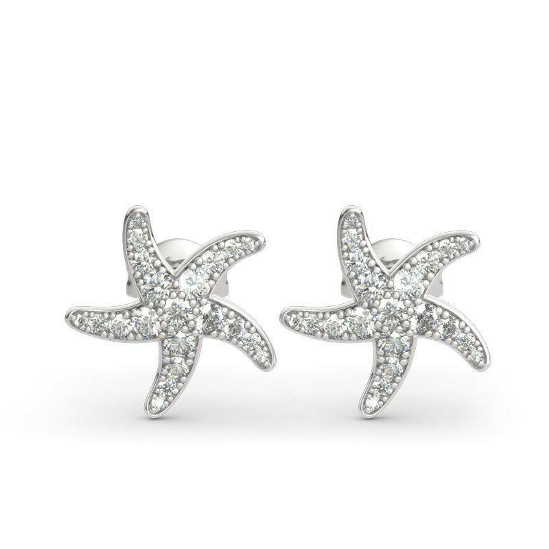 orecchini donna stella color argento strass acciaio