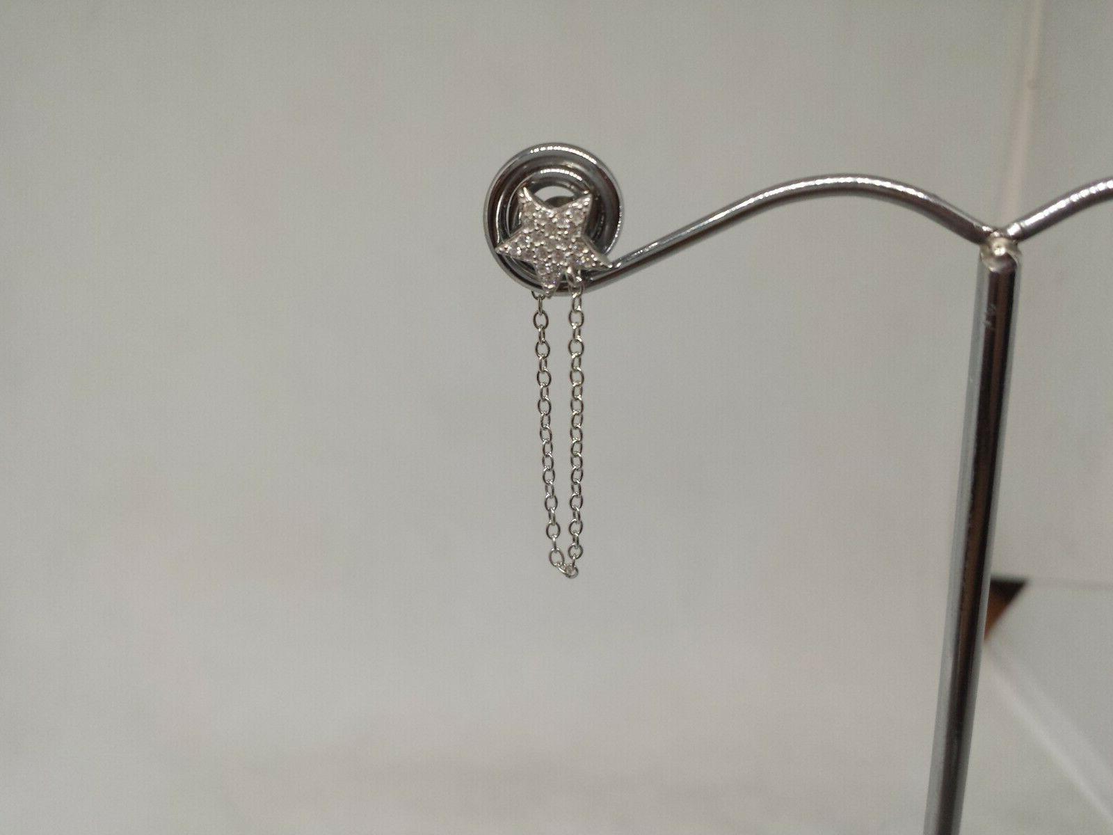 orecchini donna stelline zirconi argento catenina pendente