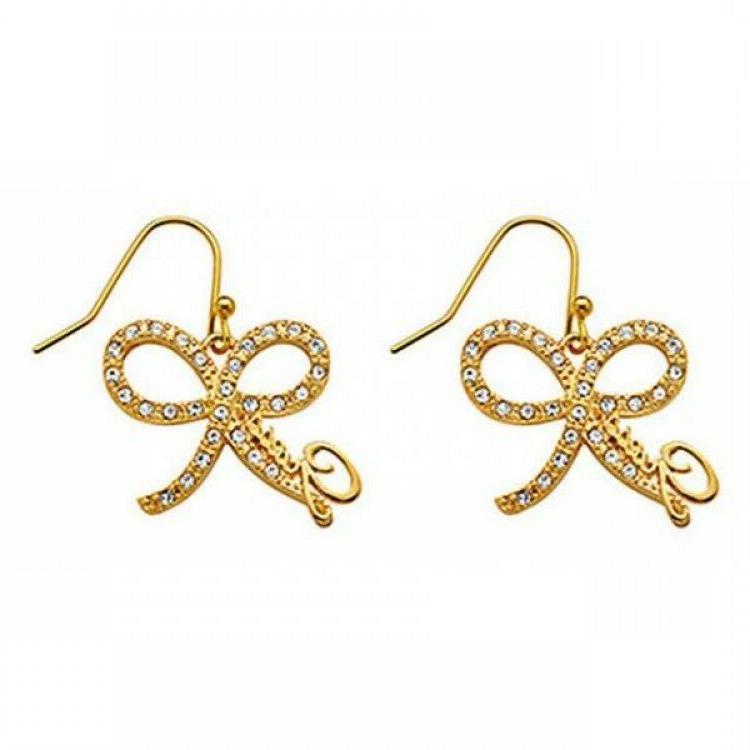 orecchini donna ube71302 fiocco dorato con pietre