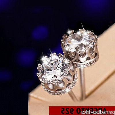 orecchini donna uomo 9mm punto corona argento