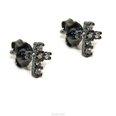 orecchini donna uomo argento 925 rutenio zircone