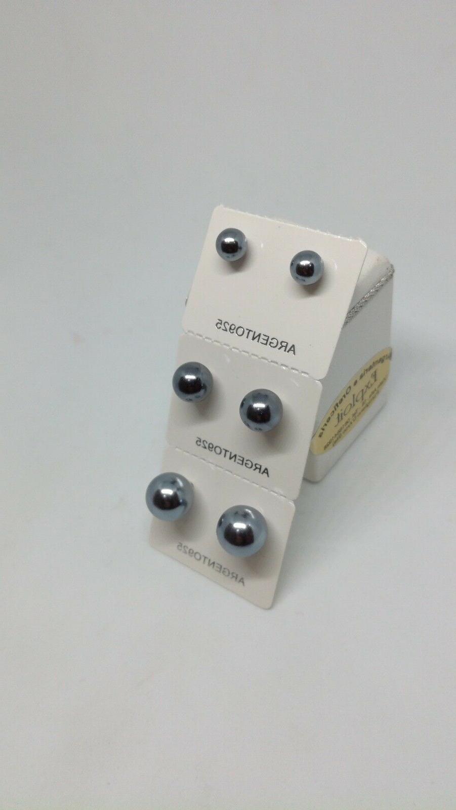 orecchini donna uomo argento perla nera a