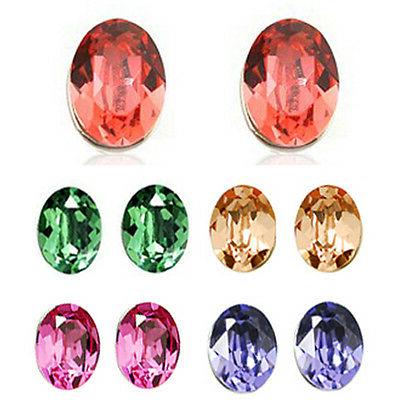 orecchini donna uomo cristallo swarovski zircone ovale