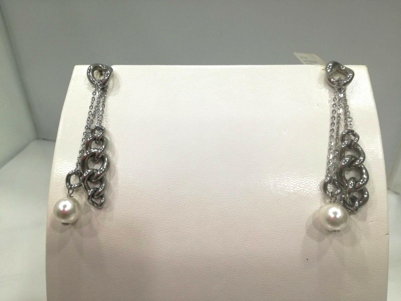 orecchini donna zoppini in acciaio e perle