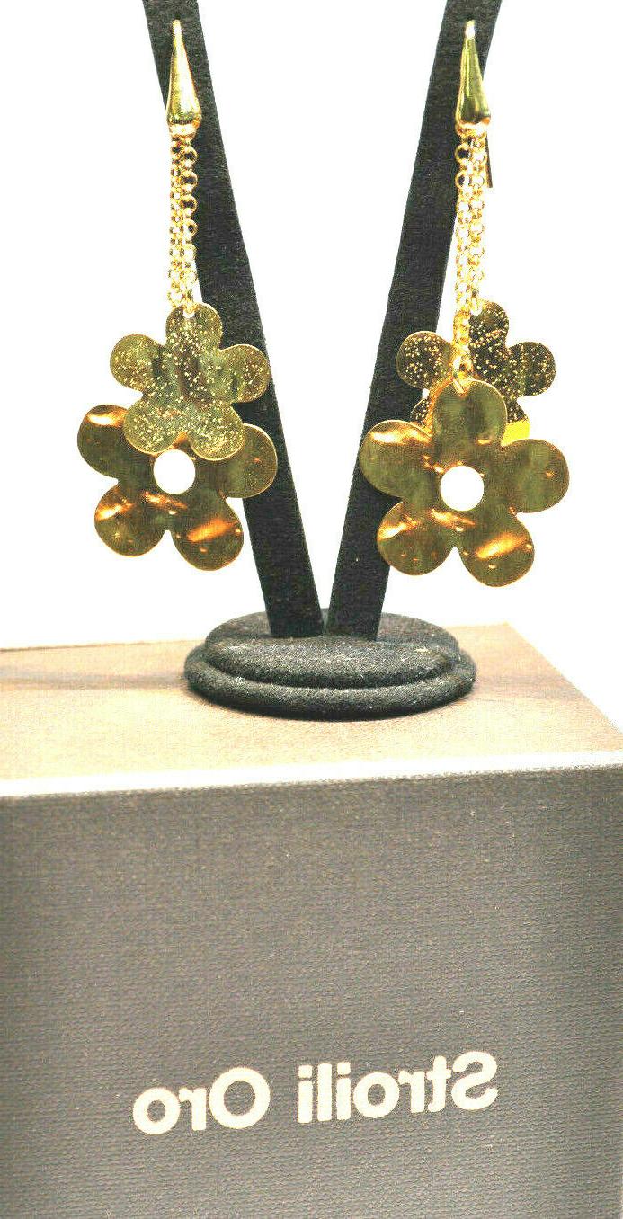 orecchini dorati laserizzati spazzolati a margherita 89