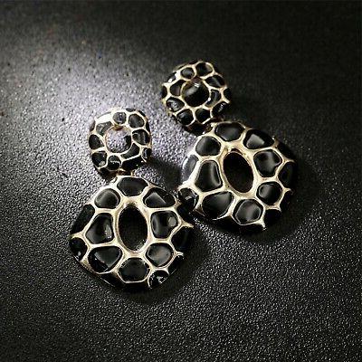 orecchini dorato grandi piazza motivo guscio tartaruga