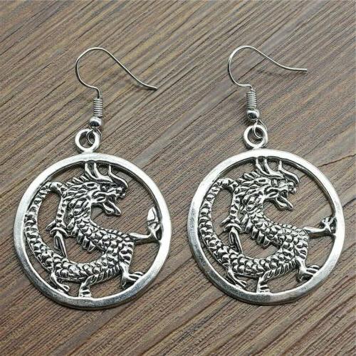 orecchini drago cinese ciondolo 3 2 cm