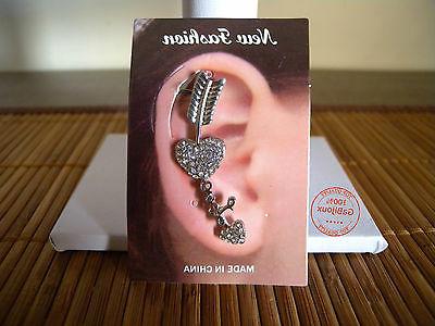 orecchini ear cuff clip strass cuore