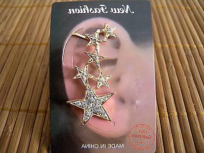 orecchini ear cuff clip strass stella stelle