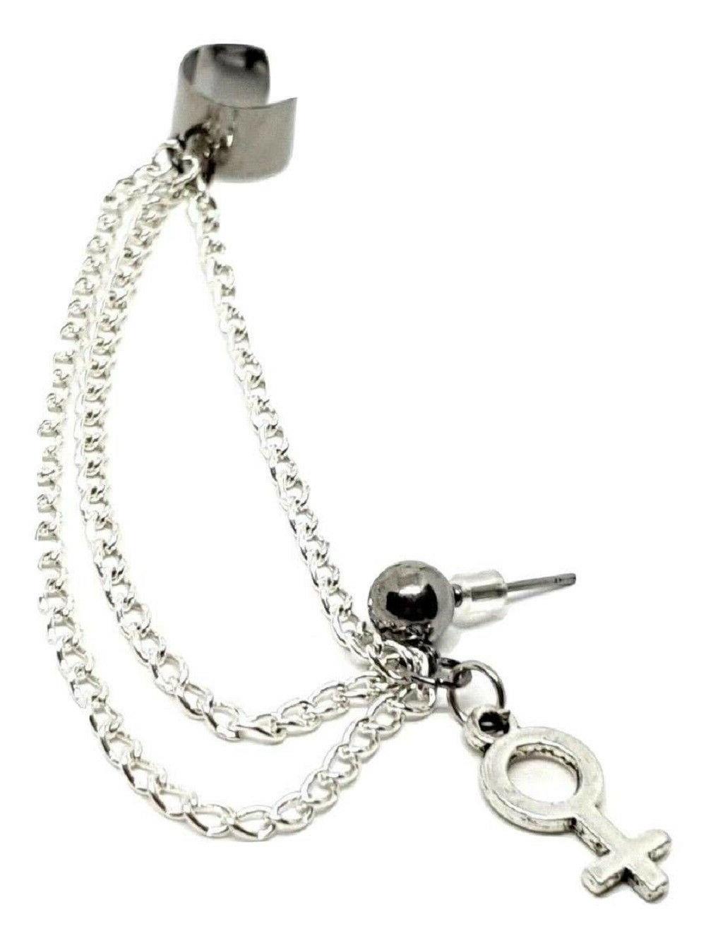 orecchini ear cuff venere tre catena clip