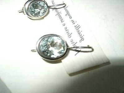 orecchini earrings cabochon acquamarina azzurra argento 925