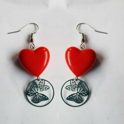 orecchini earrings in acciaio con pendente cuore